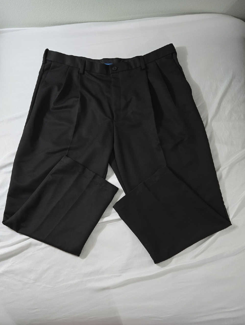 Haggar Black Dress Pants with Bright Blue Waist Trim